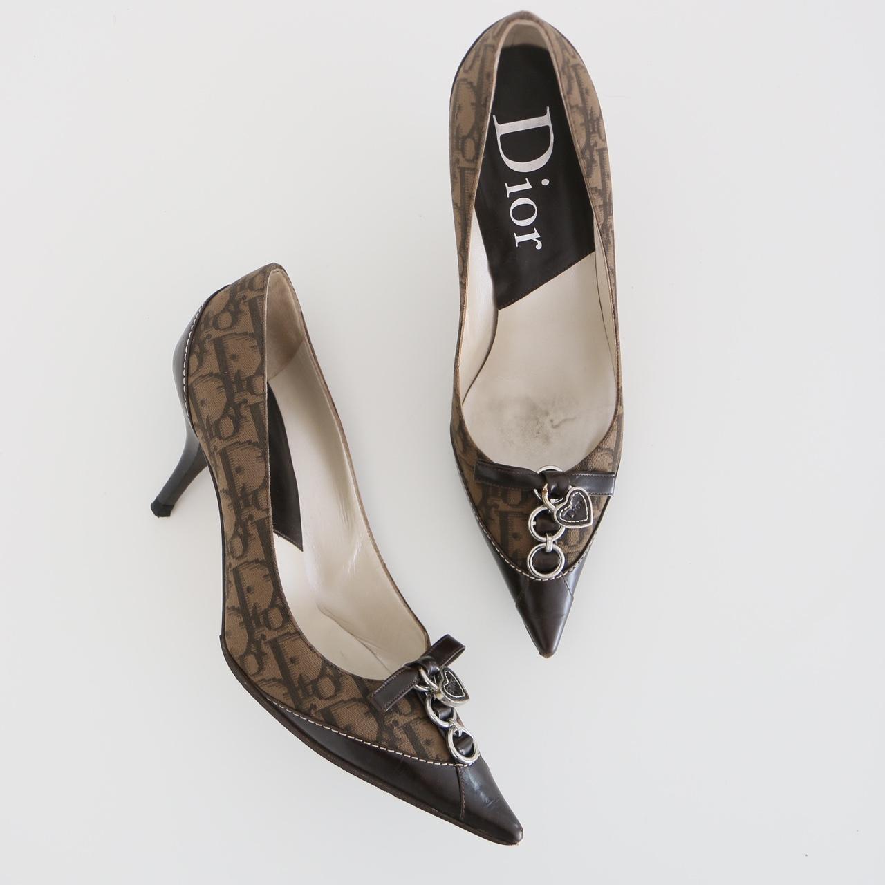 Dior Black Leather Pumps w/ Silver Charms  Black leather pumps, Dior shoes  heels, Dior shoes