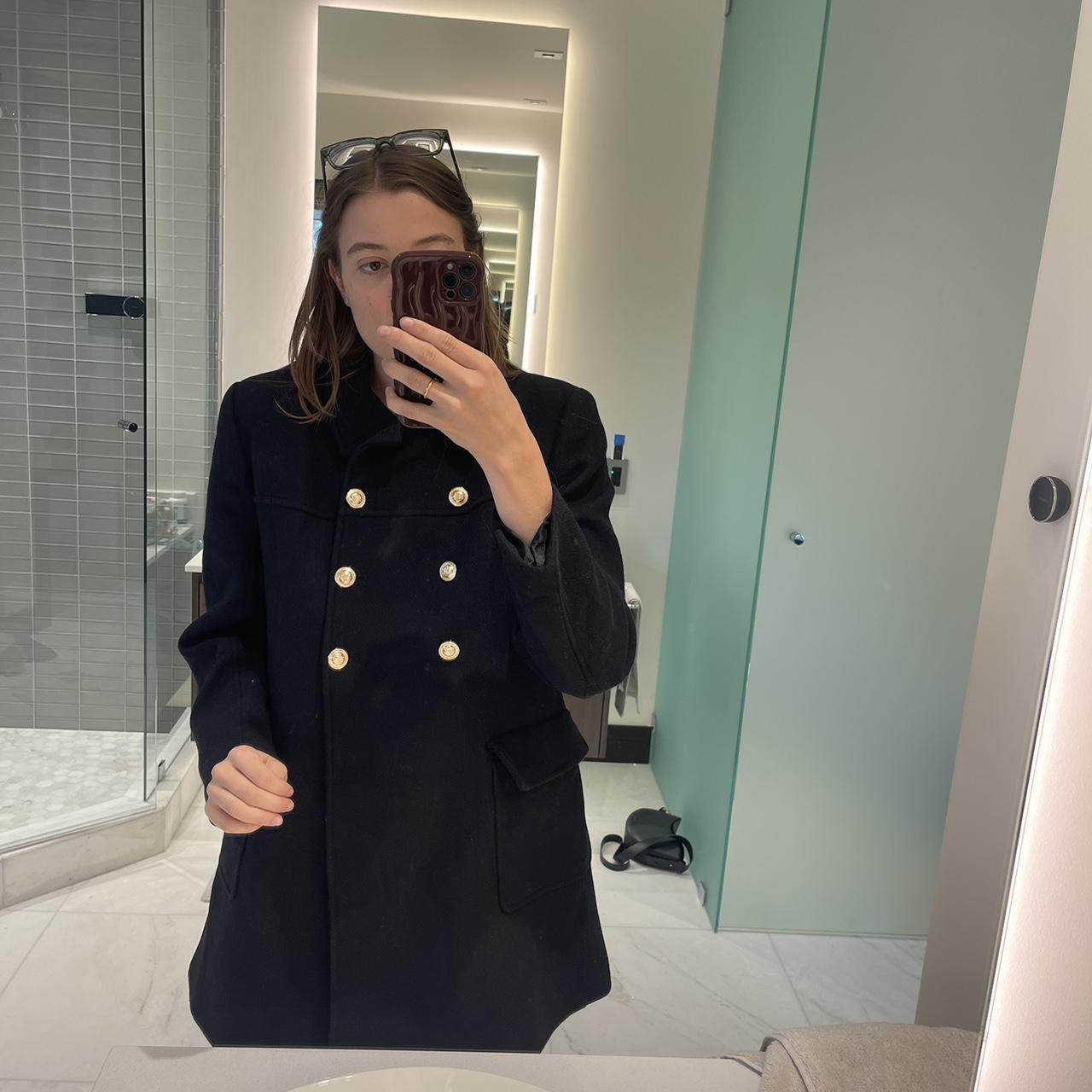 Zara Button Up Wool Coat Really cute with flare Depop