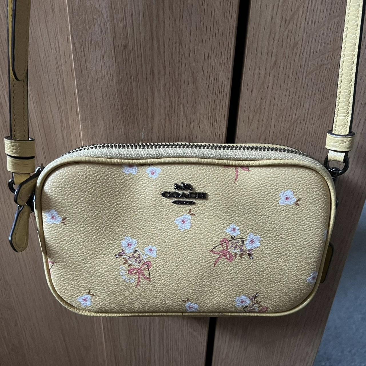 Cute floral yellow #Coach bag - Used but in great... - Depop