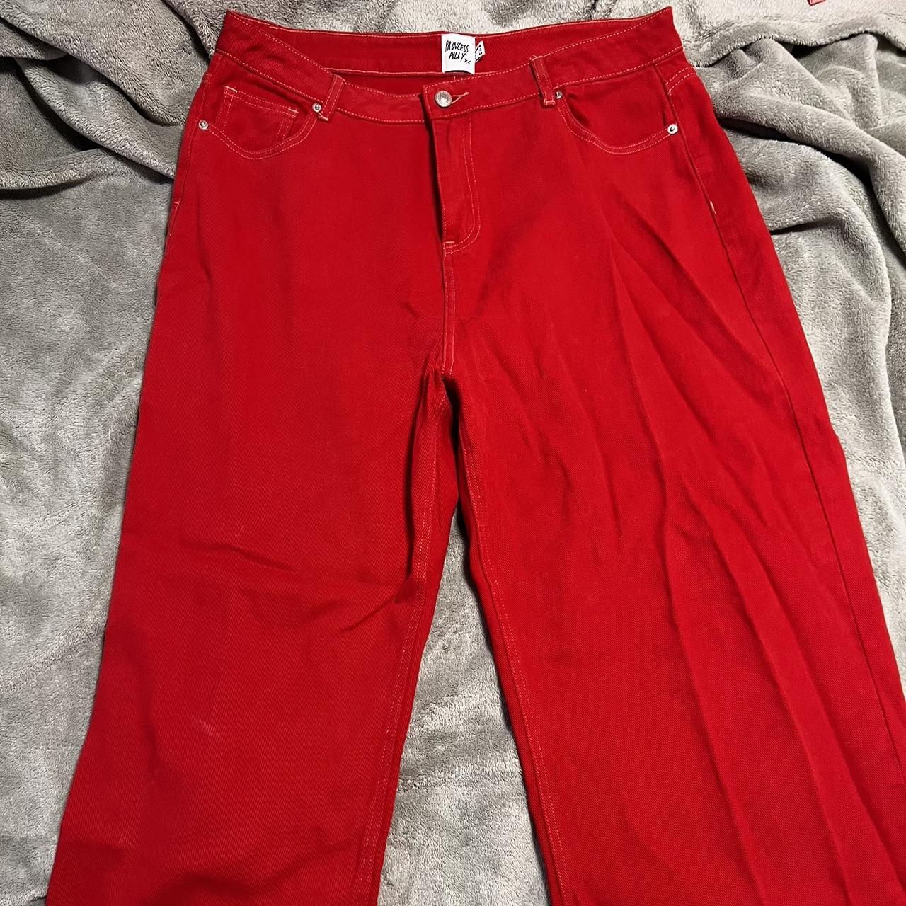 Princess Polly Organic Cotton Blend Red Denim Jeans... Depop