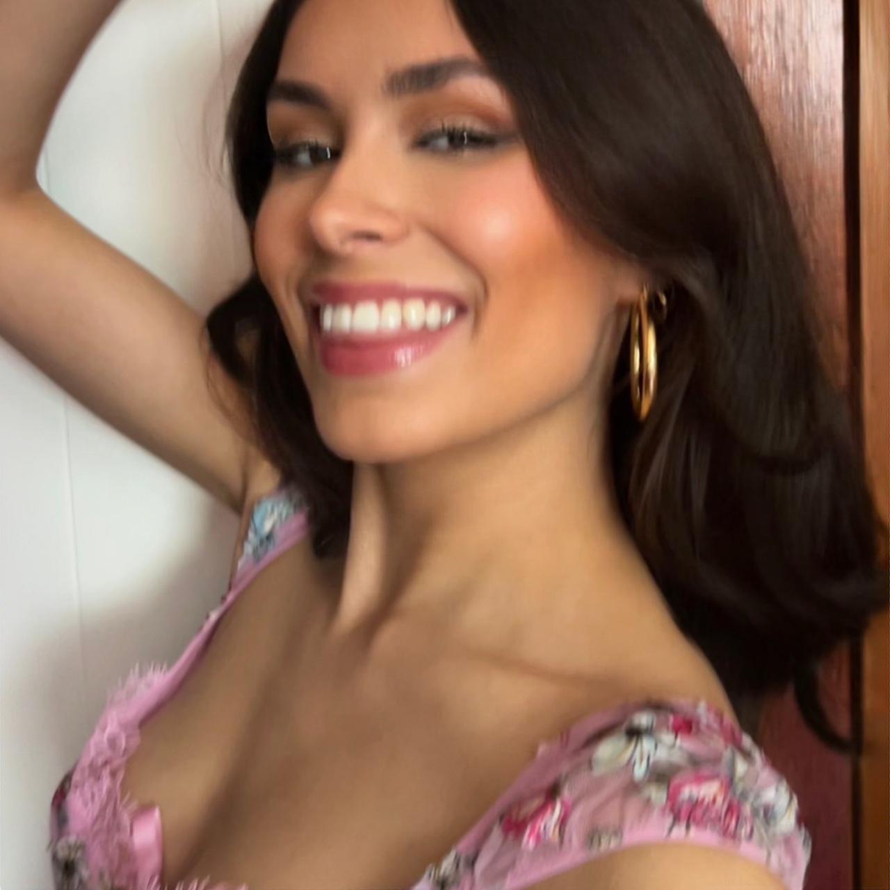 victoria’s secret pink floral corset top very... Depop