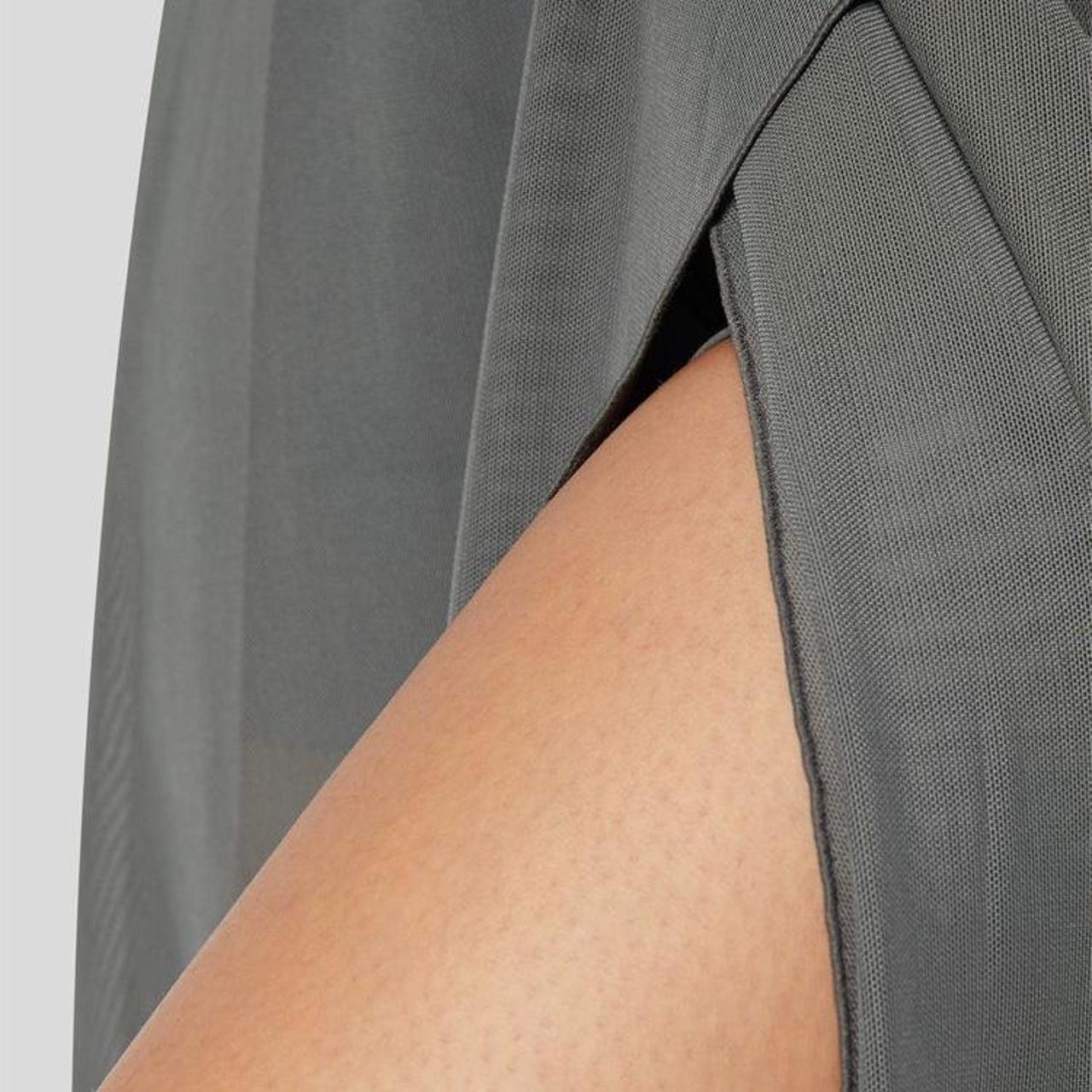Women's High Waisted Drawstring Contrast Mesh 2-in-1 Side Pocket Flowy Midi  Flare Casual Skirt - Halara