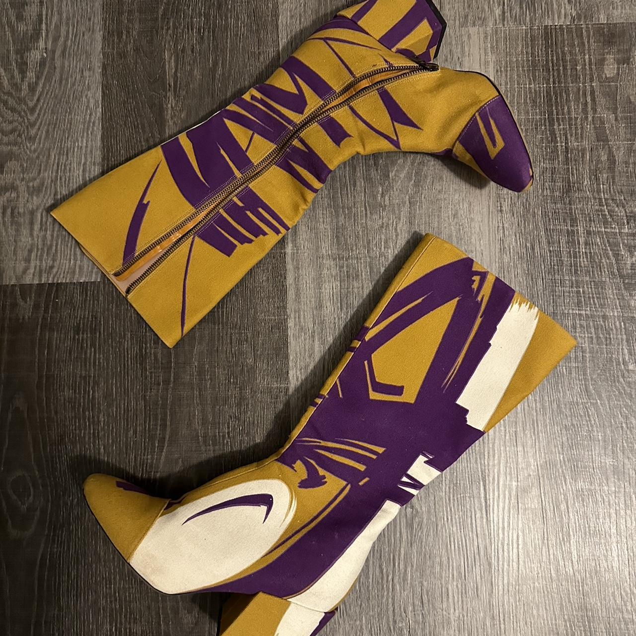 Dries Van Noten Women's Cream and Purple Boots (2)