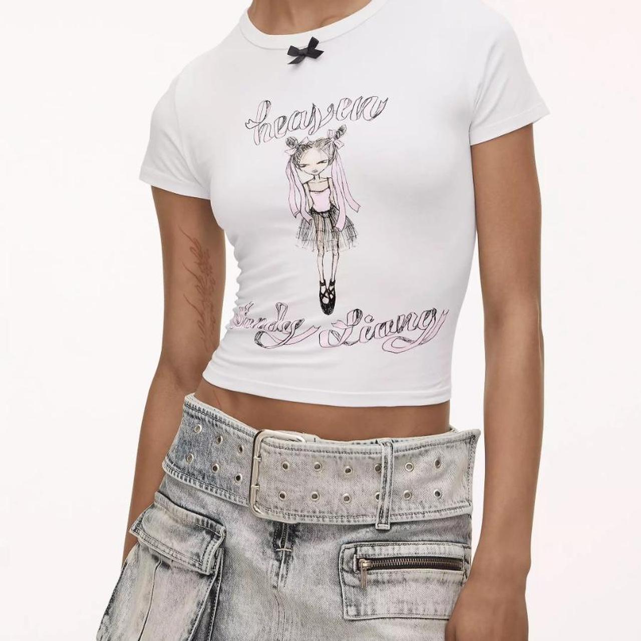 Marc jacobs x sandy liang shrunken baby tee in | Depop