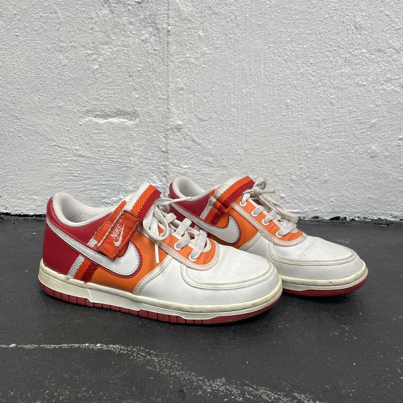 nike orange and white sneakers