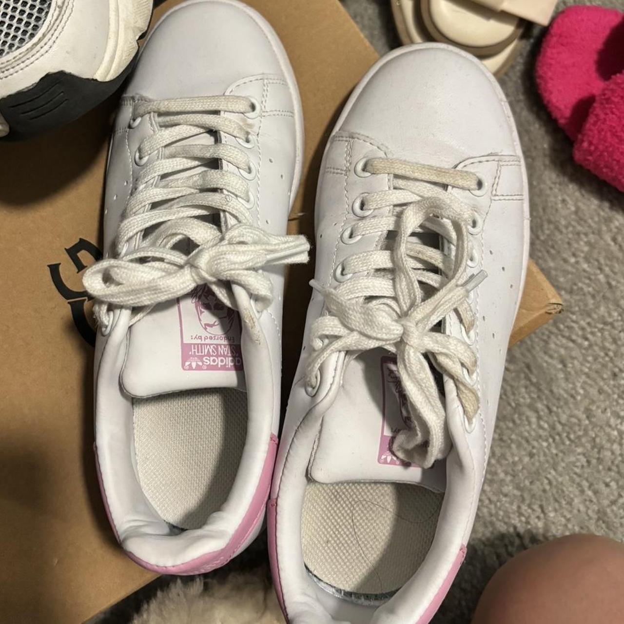 Light Pink Adidas Stan Smith Worn to teach size. Depop