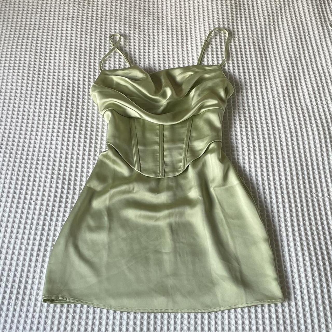 Dazie (the iconic) bring it back green silk mini... - Depop