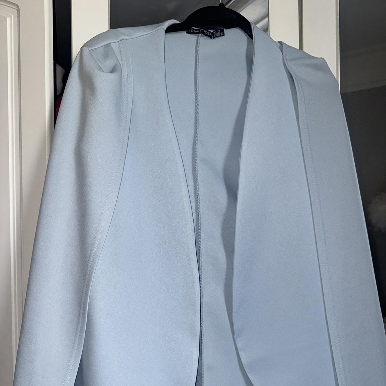 Baby blue cape blazer best sale