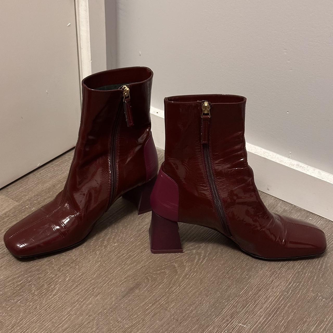 burgundy ankle boots