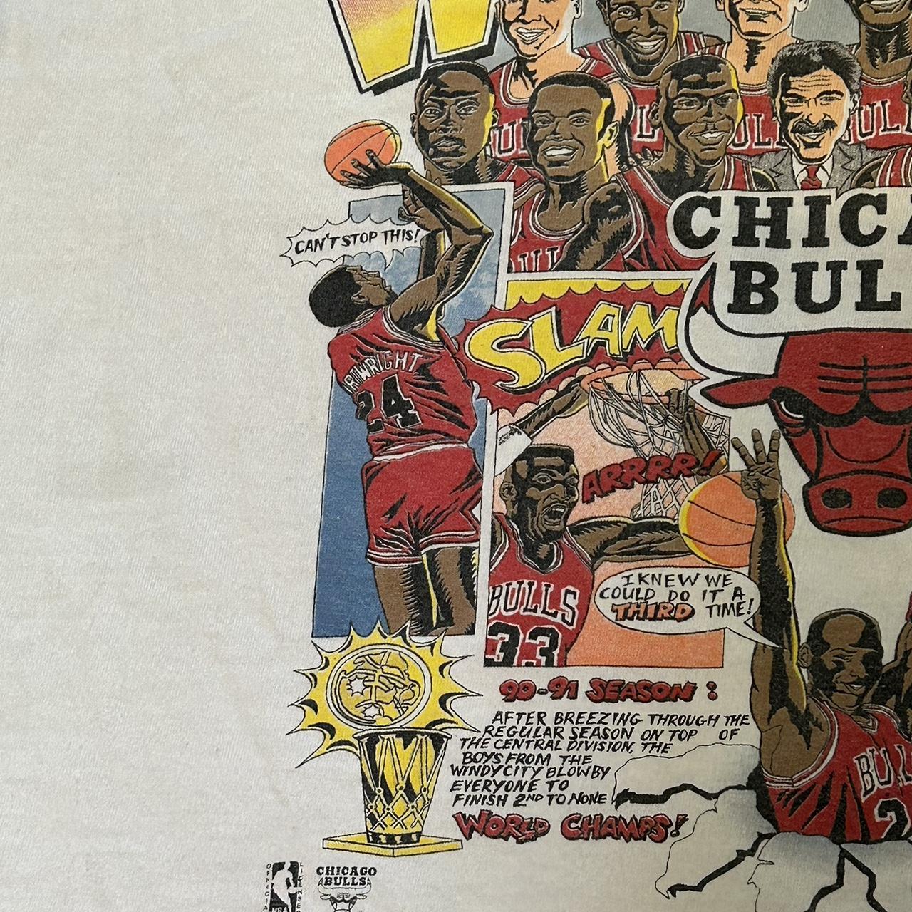 Vintage 1993 Chicago Bulls 3 Peat Tee on a Salem