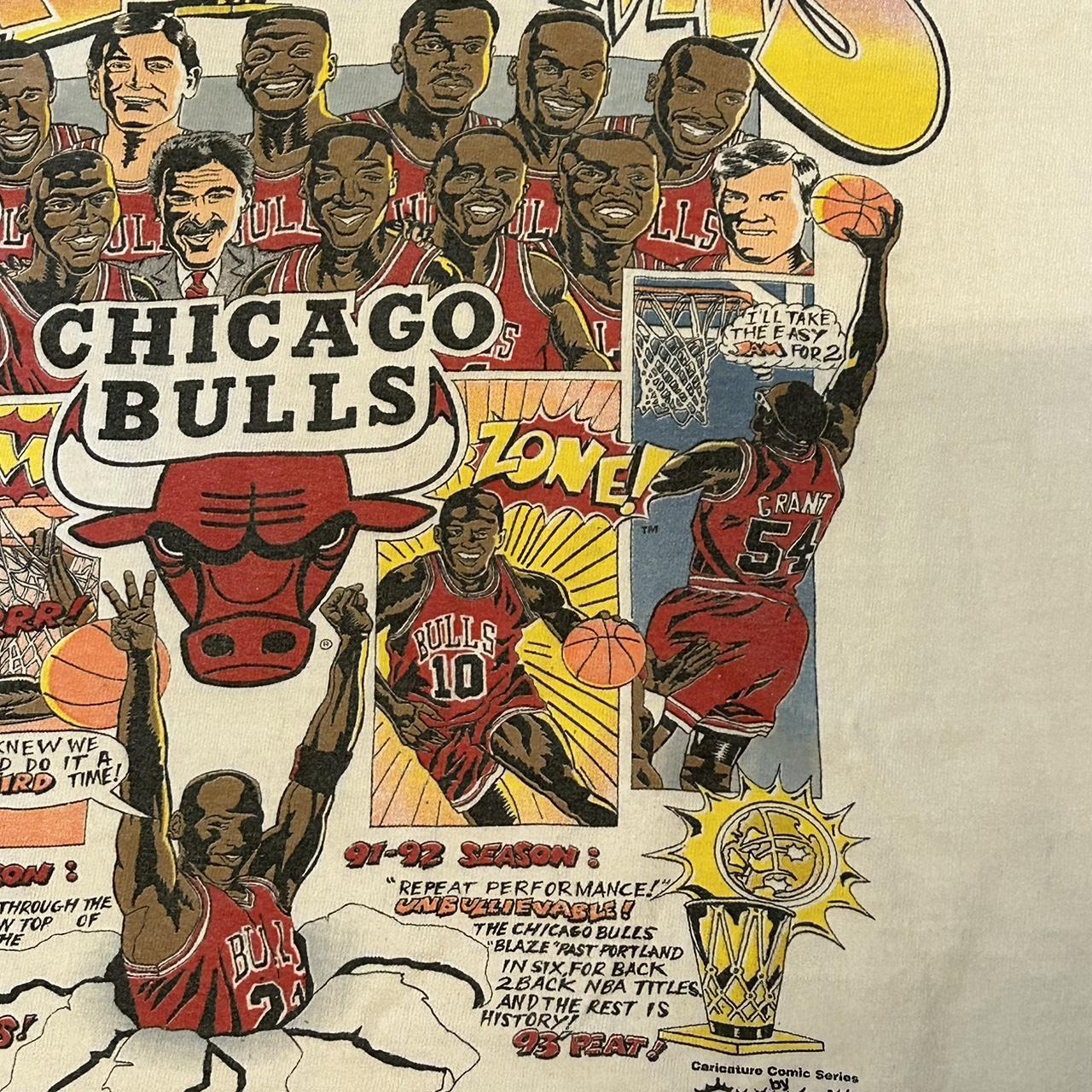 Vintage 1993 Chicago Bulls 3 Peat Tee on a Salem - Depop