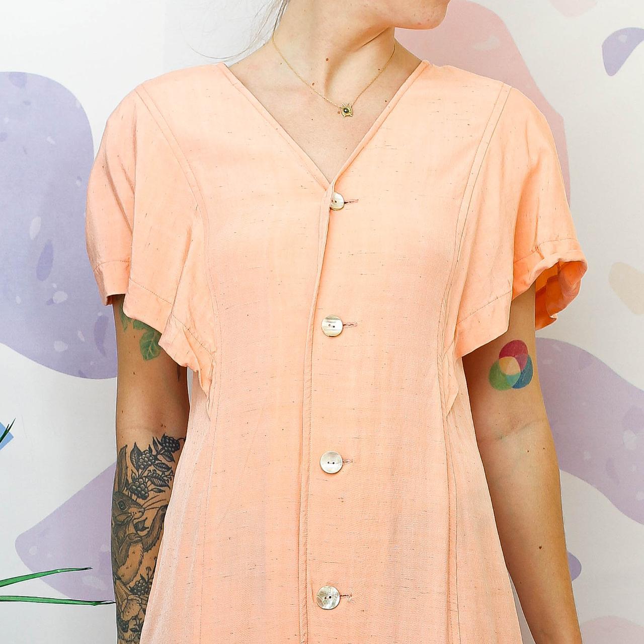 Women's Pink and Orange Dress Depop