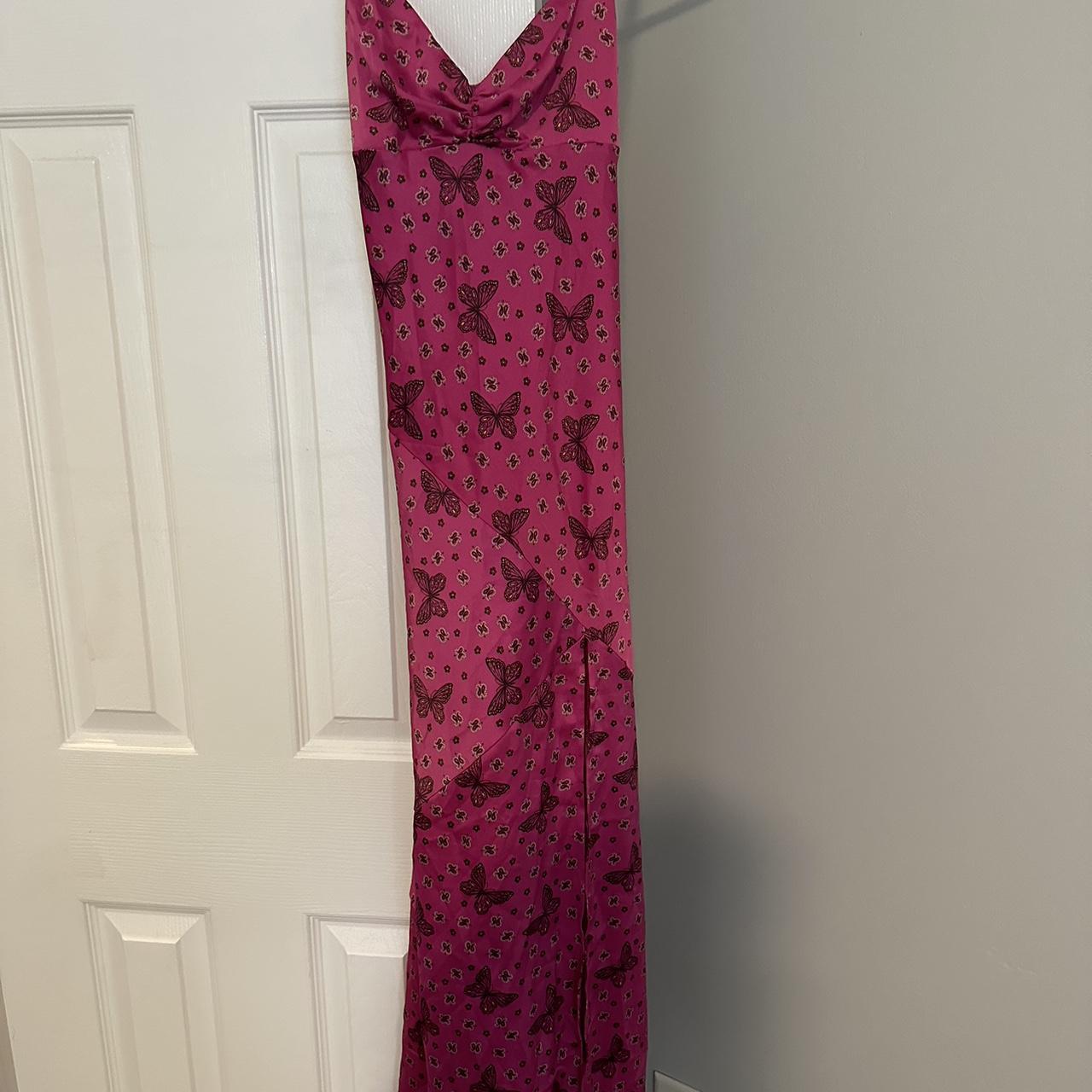 Cute maxi pink butterfly dress! Only worn once. It's... - Depop