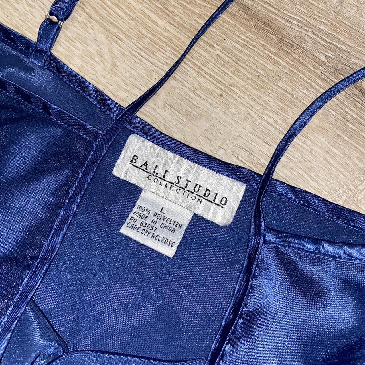 Blue babydoll slip dress with a fly patch Reworked... Depop