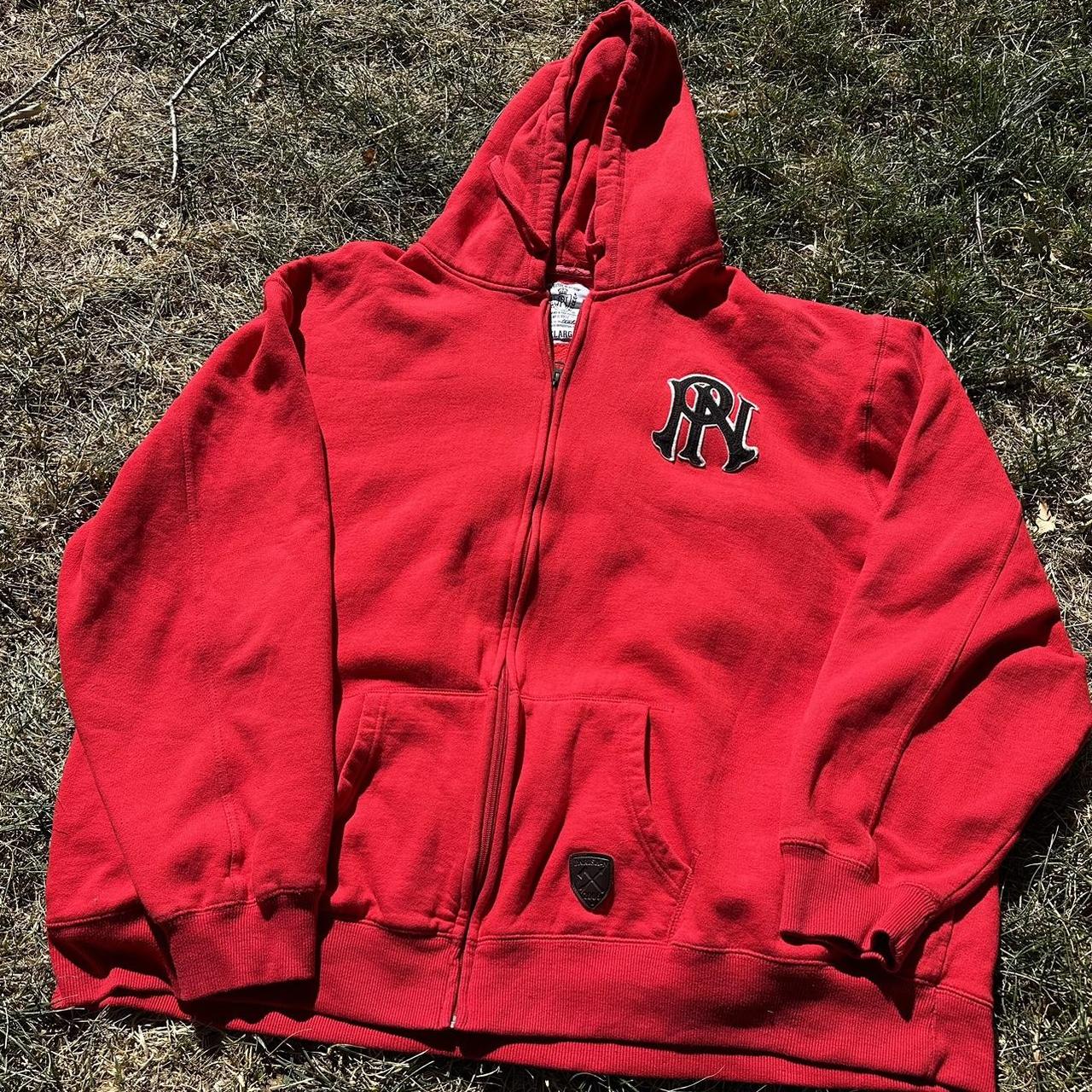 Parish nation red zip up. Size 5x. Huge nice... - Depop