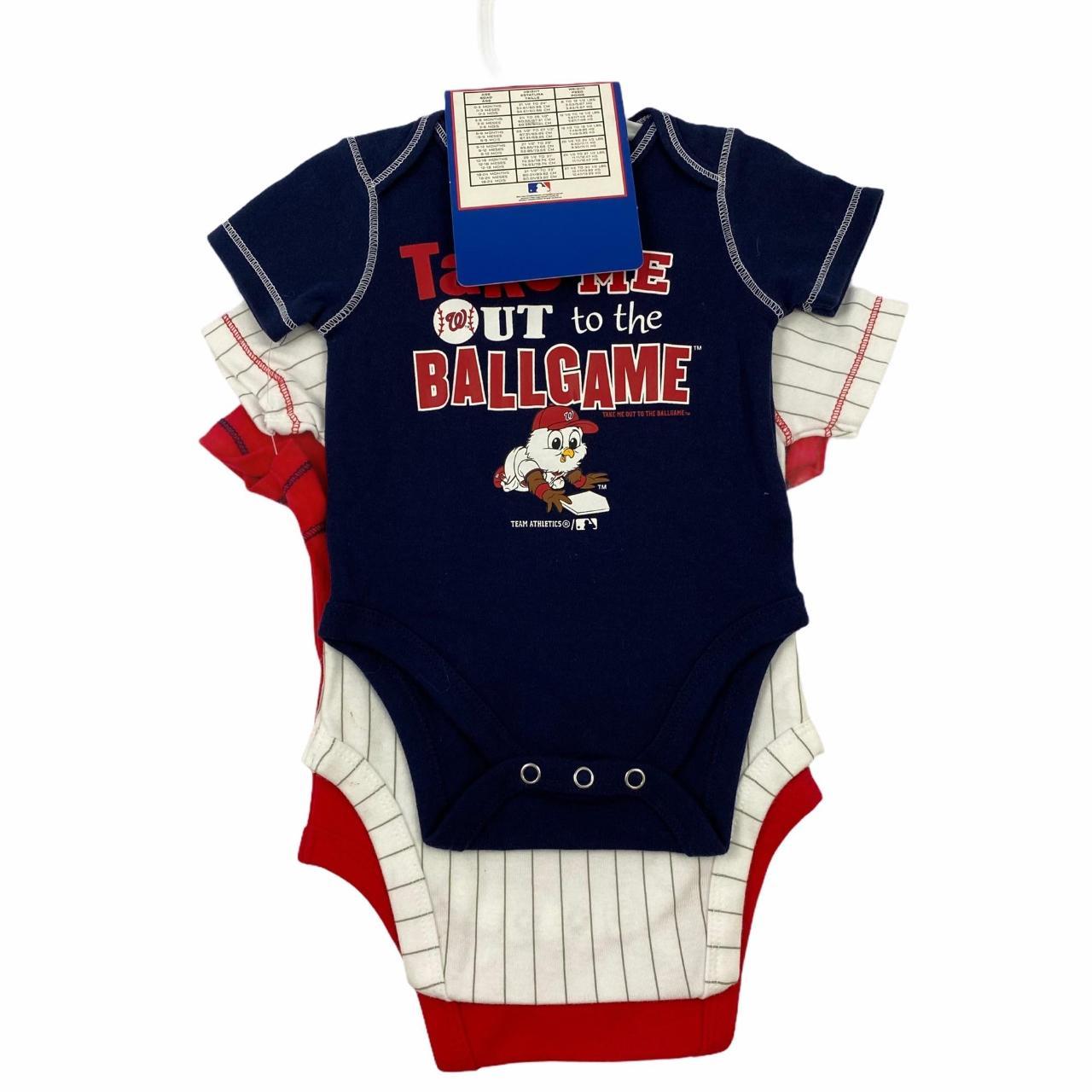 Washington Nationals MLB Red Blue Infant Baby Baseball Jersey Romper 0-3  Months
