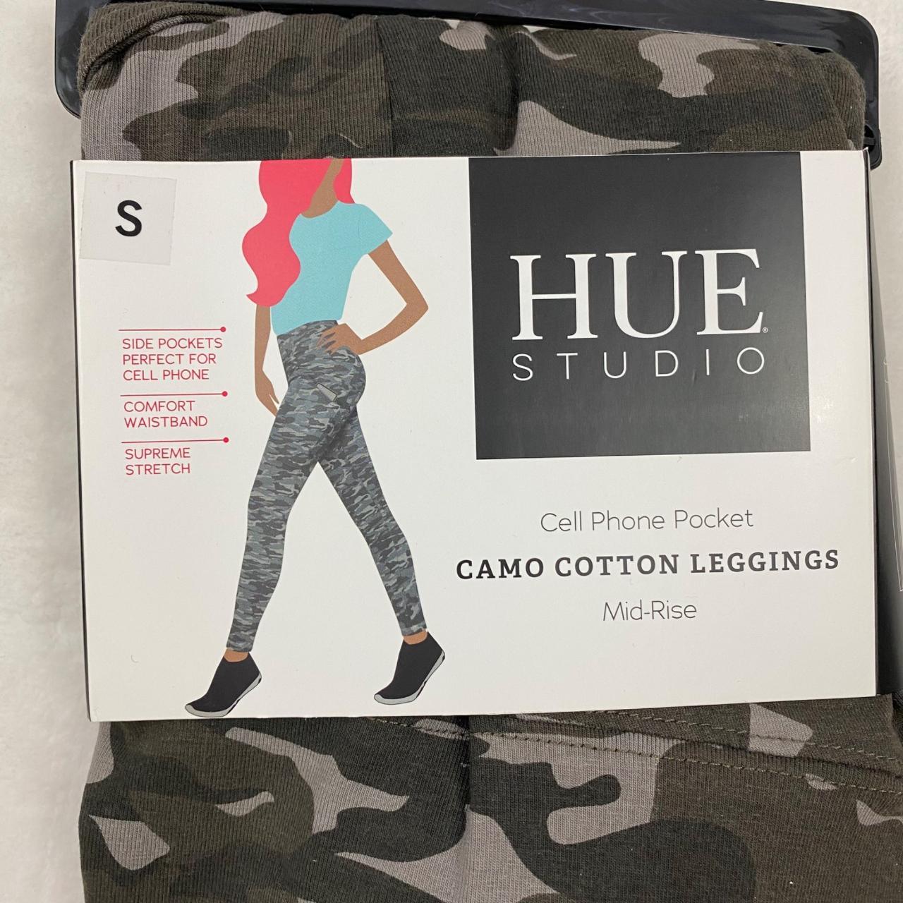 Hue Studio Women's Mid-Rise Cotton Comfort Cell Phone Side Pocket