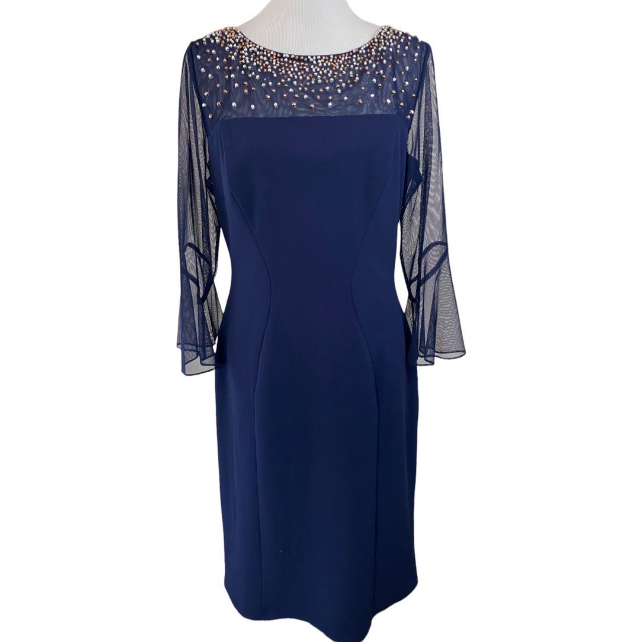 Alex evenings store navy blue dress