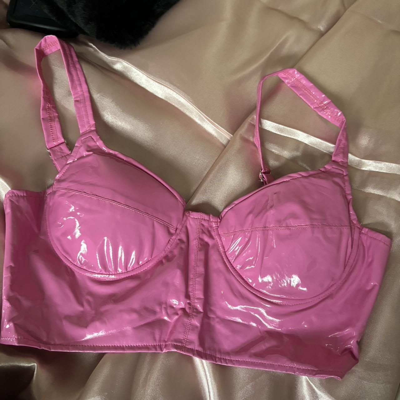 Pink vinyl bralet online