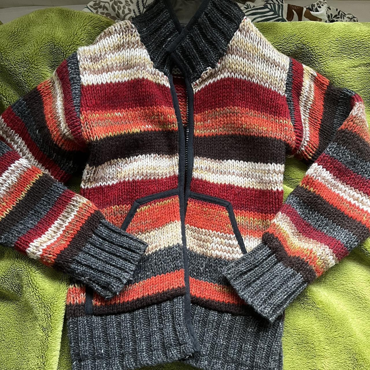 uttam london chunky heavy knit fleece zip... - Depop