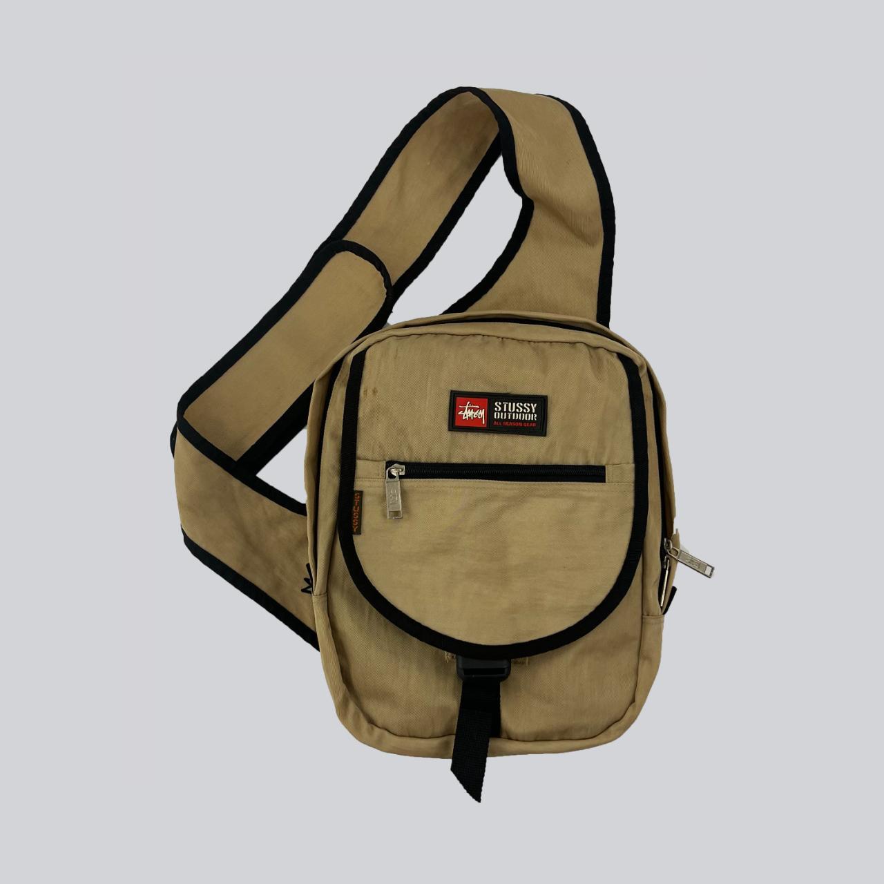 Vintage 90's Beige Stussy Sling Backpack. , 📏...