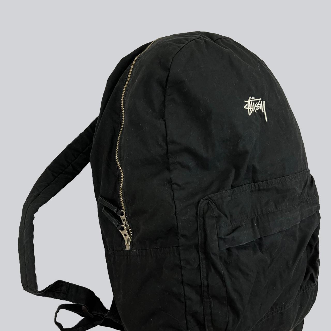 Vintage Black Stussy Backpack. Lightweight cotton | Depop