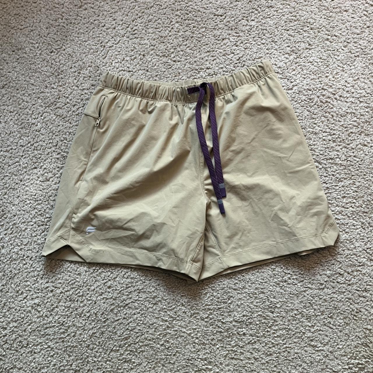 Fabletics men’s gym shorts. Tan in color Size M... Depop