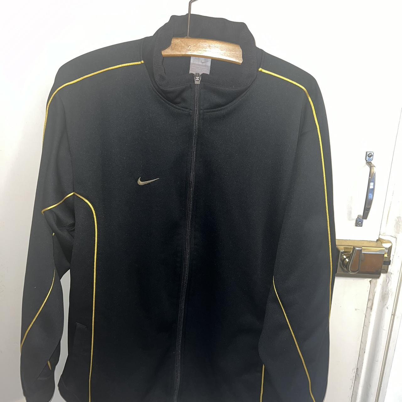 Black and gold nike track jacket hotsell