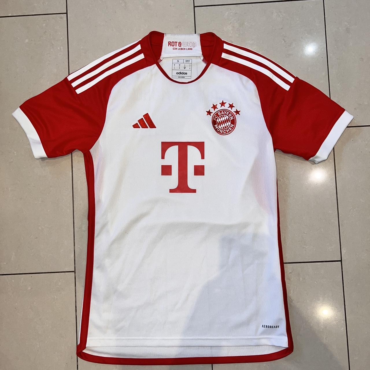 Bayern Munich 2013 14 home shirt by Adidas red and. Depop