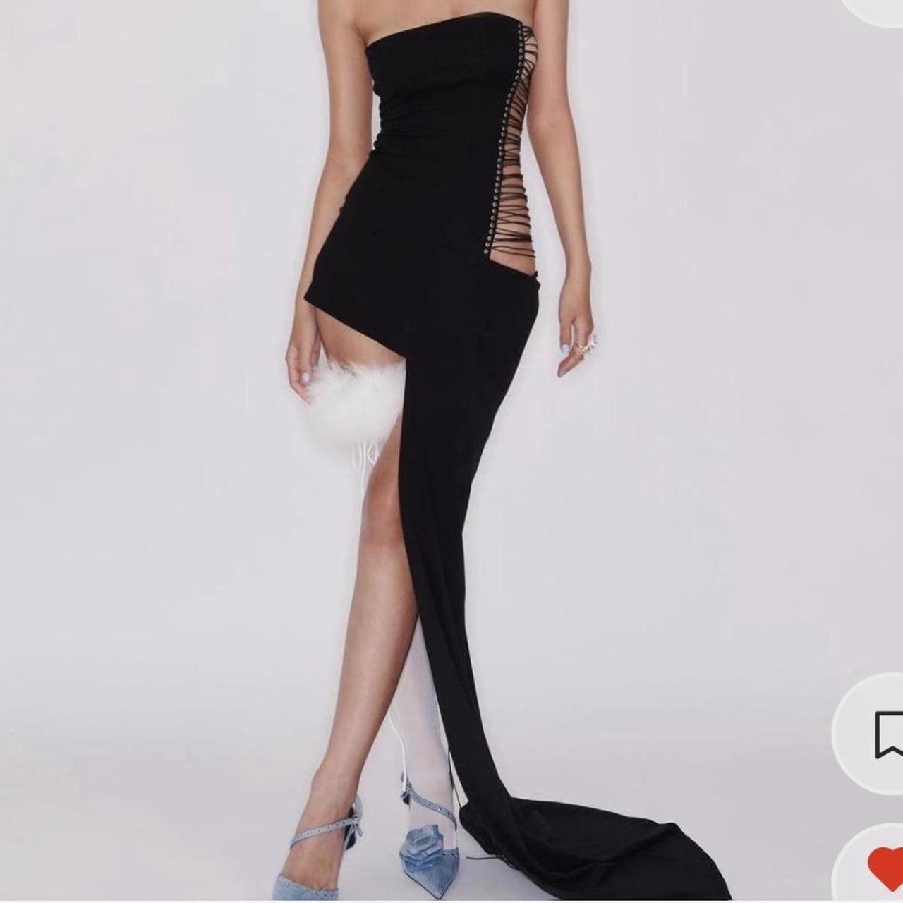 Black Fanci Club dress. Lace up dress. Size medium.... Depop