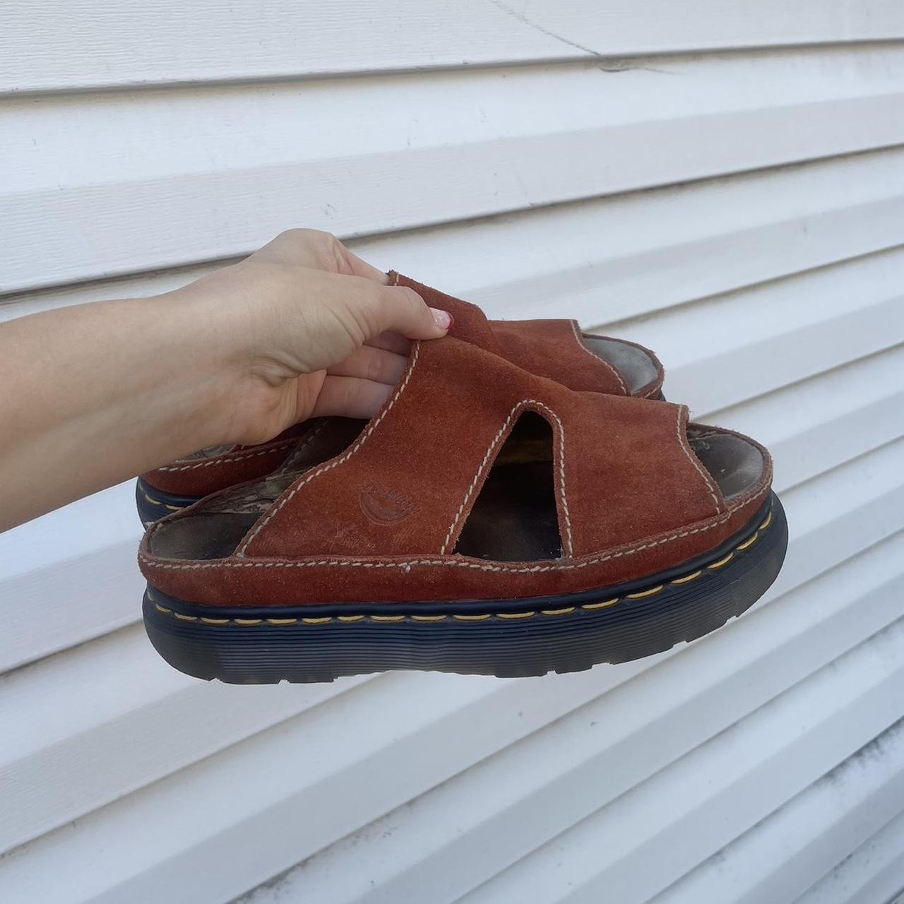 Doc Marten Vintage Orange Sandals so comfy! size... - Depop