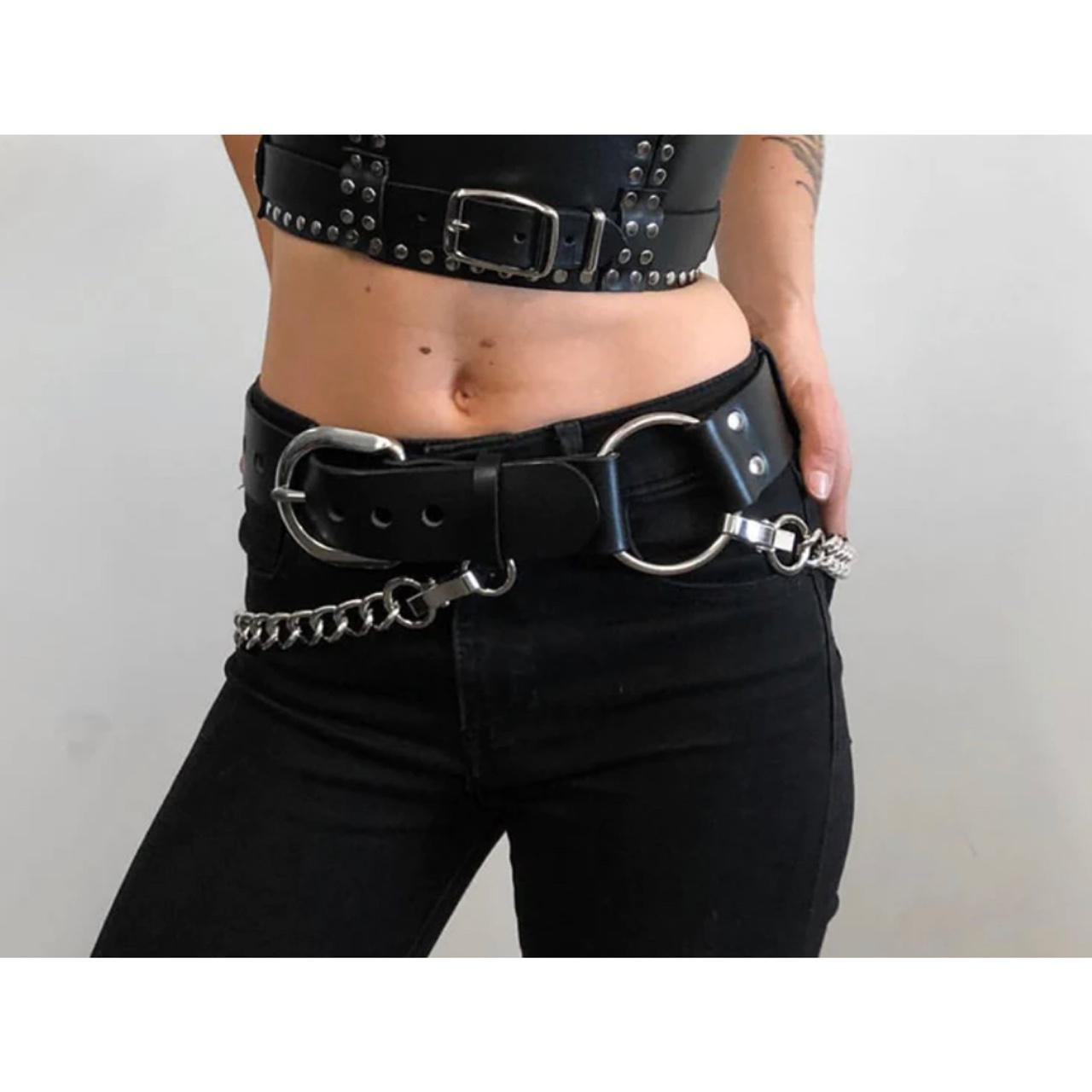 Oversized Buckle Belt with Chain - Zana Bayne