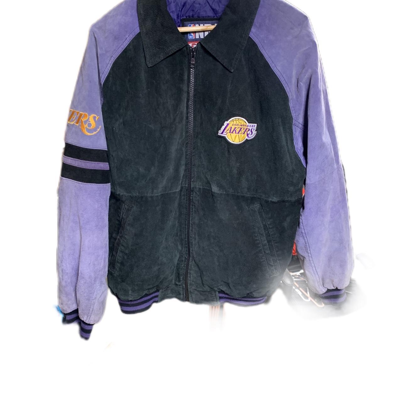 VINTAGE NBA LOS ANGELES LAKERS LEATHER VARSITY JACKET MENS SIZE