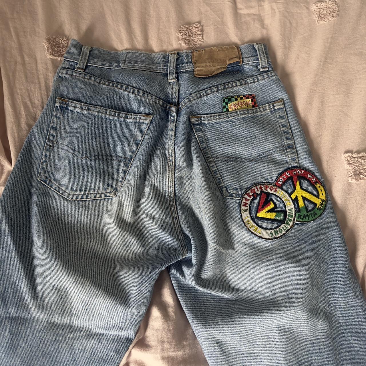 vintage energie denim jeans size 32. baggy fit.... - Depop