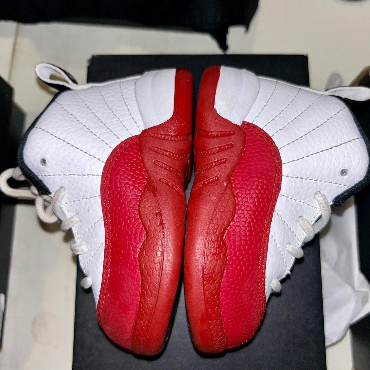 Jordan 12 red and white toddler hotsell