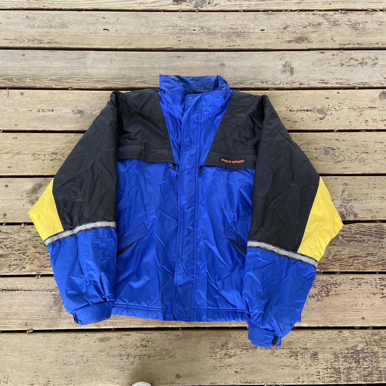 Polo Sport Men's Blue and Yellow Coat | Depop