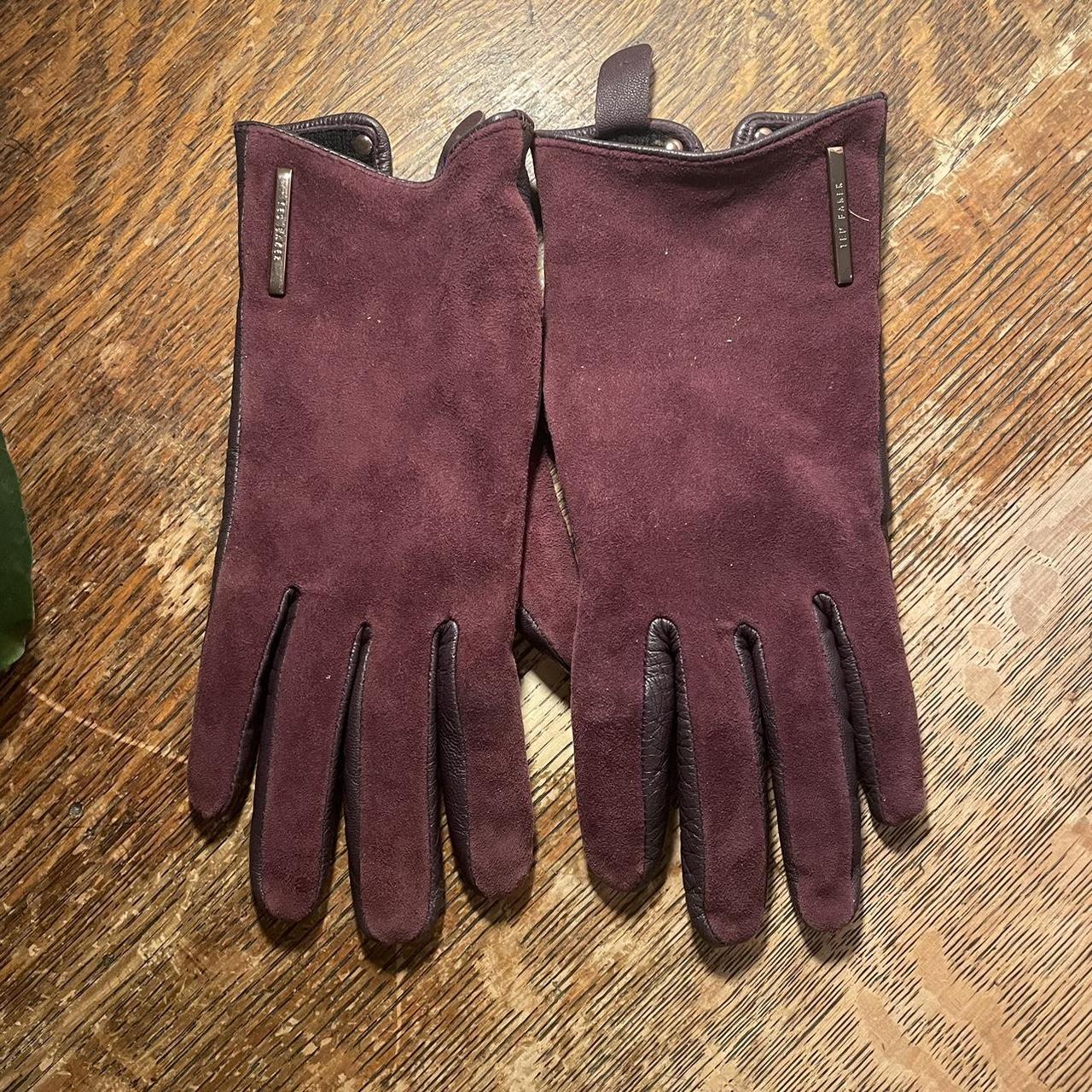 Ted Baker Burgundy Arlett Leather Gloves Size... Depop