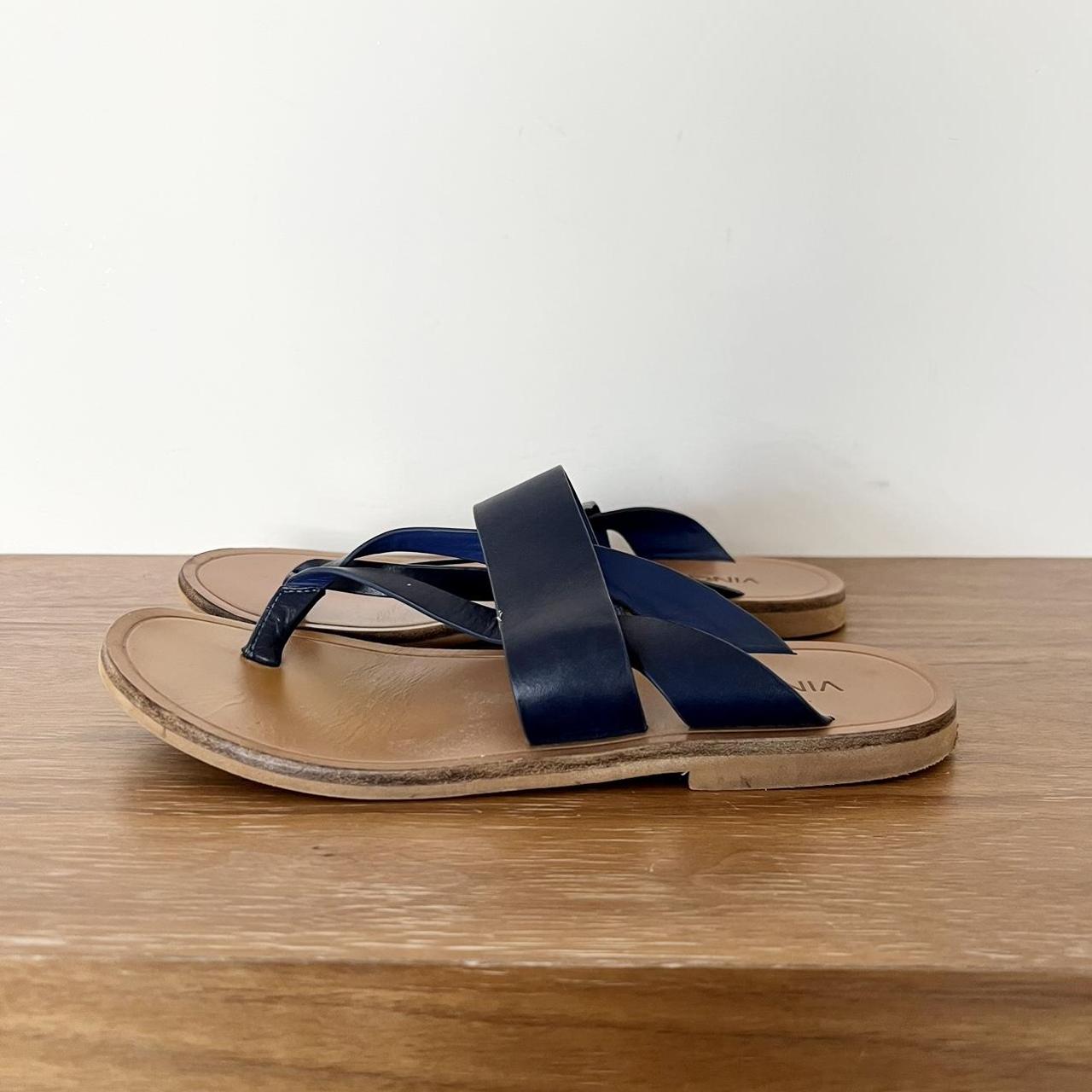 Womens navy leather on sale sandals