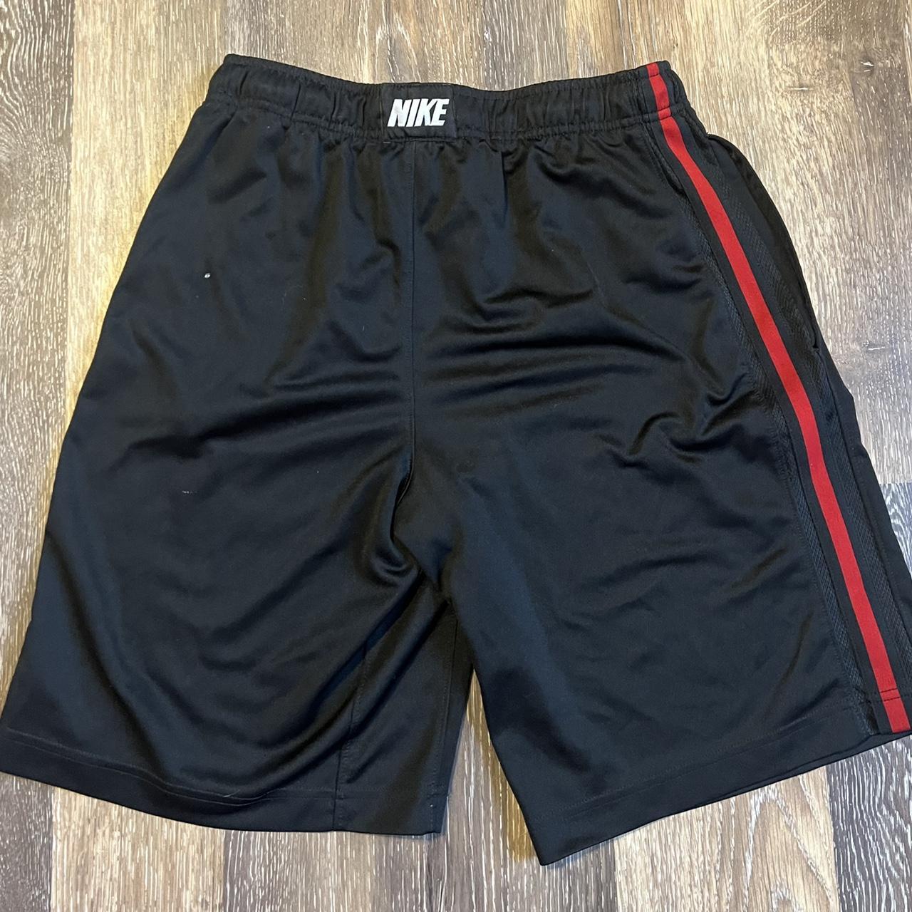 Nike black and red basketball shorts Size:... - Depop