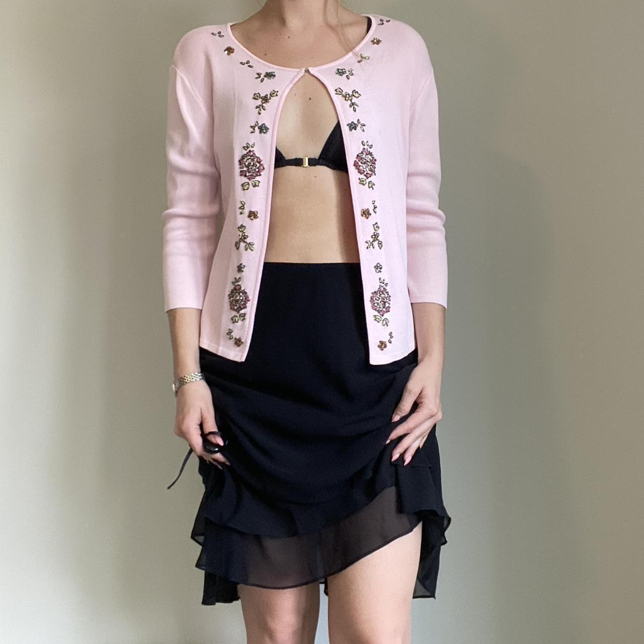 Women's Pink and Green Cardigan Depop