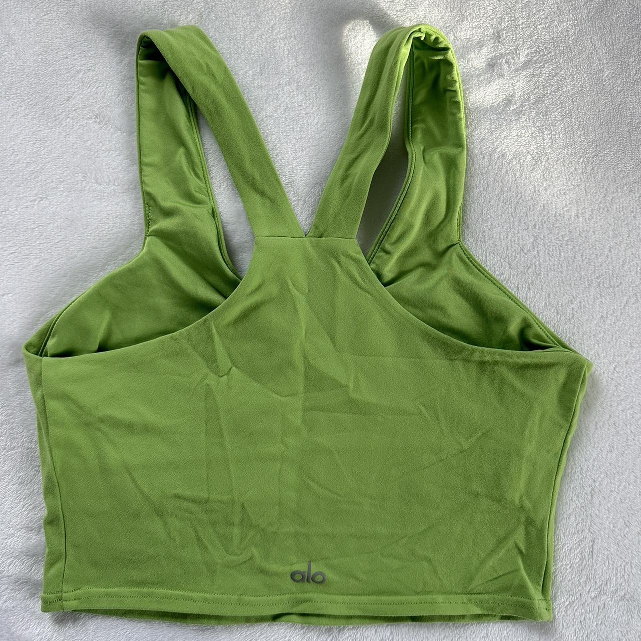 Airbrush Real Bra Tank Top in Green Apple by Alo Yoga