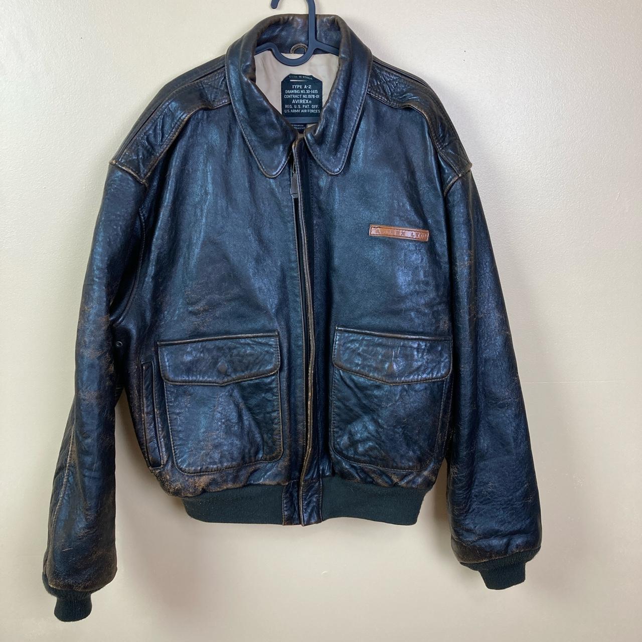 Vtg Avirex limited edition Leather Bomber flight... - Depop