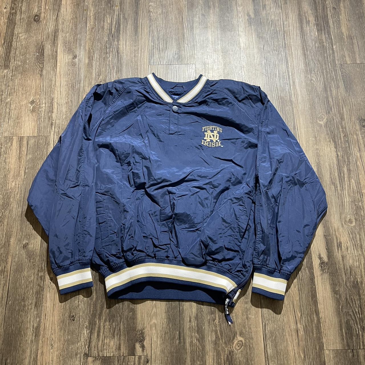 Vintage Notre Dame Starter Pull Over Windbreaker... - Depop