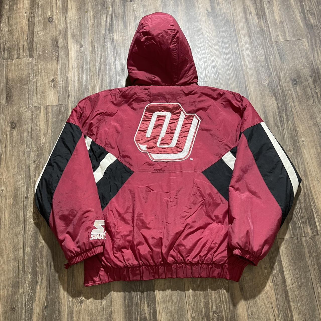 Vintage 90s Starter Oklahoma Sooners Pull Over... - Depop