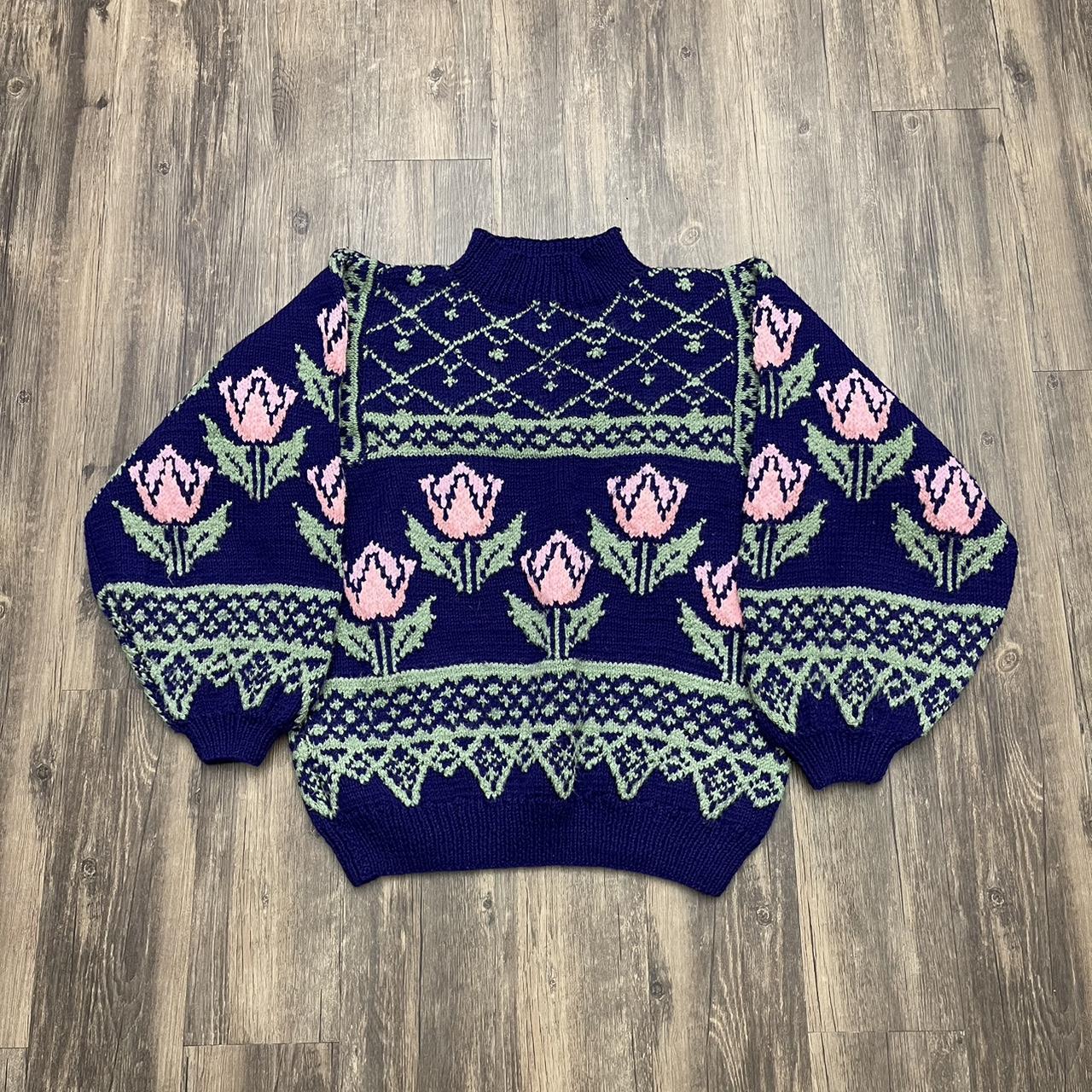 vintage Flower knit - トップス