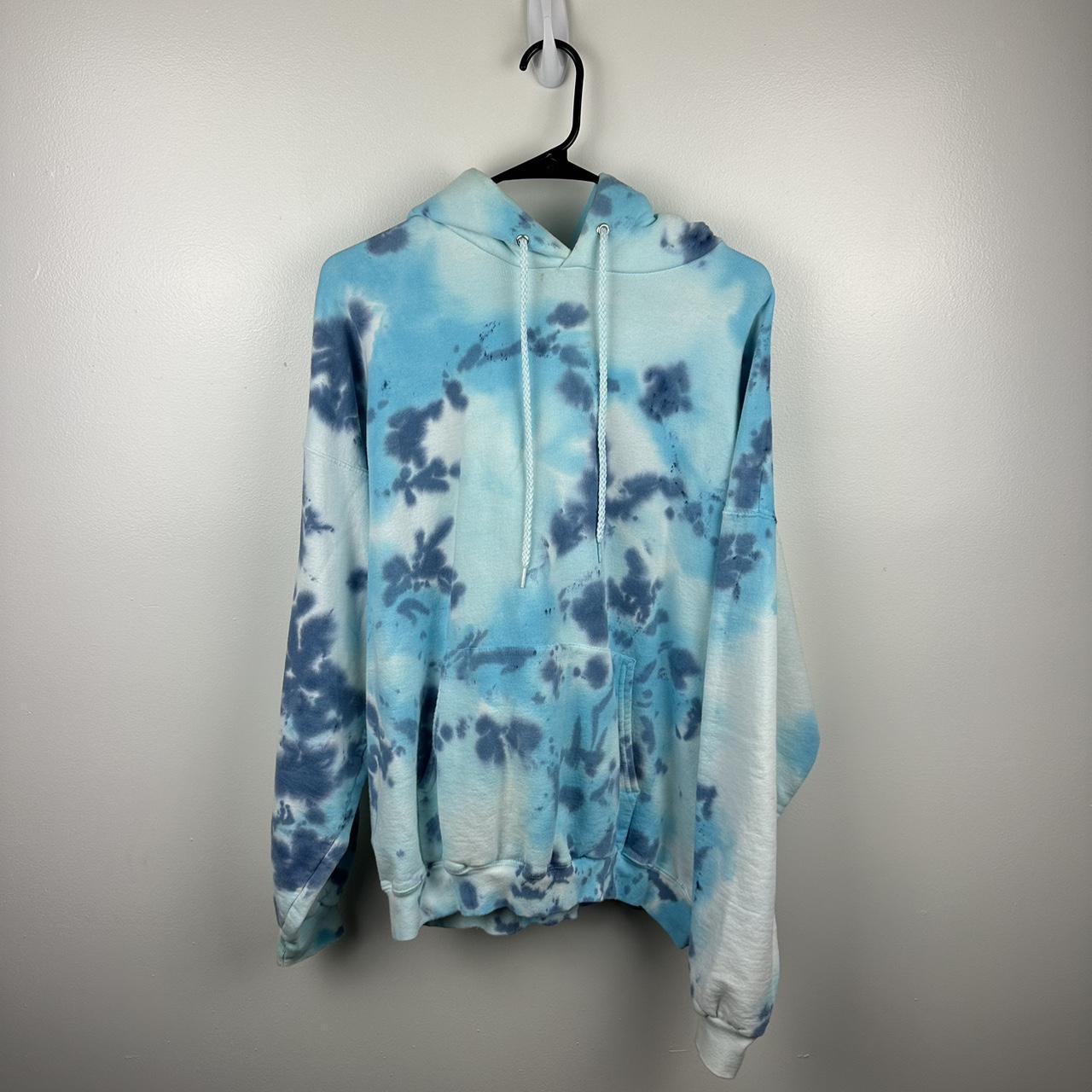 Vintage Blank Tie Dye Hoodie Sweatshirt Size XL... - Depop