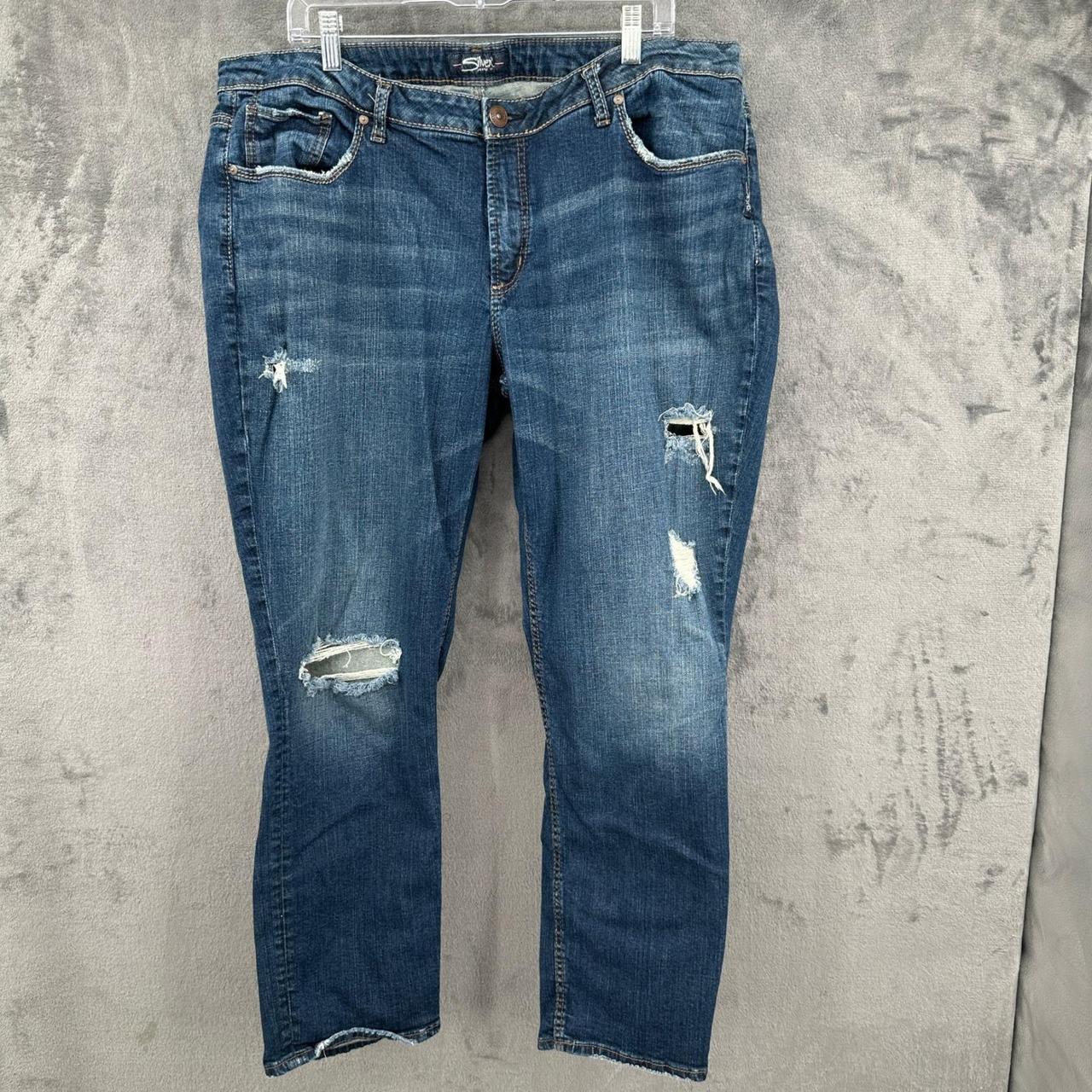 Silver Jeans Co. Women's Distressed Jeans - Blue … - image 8