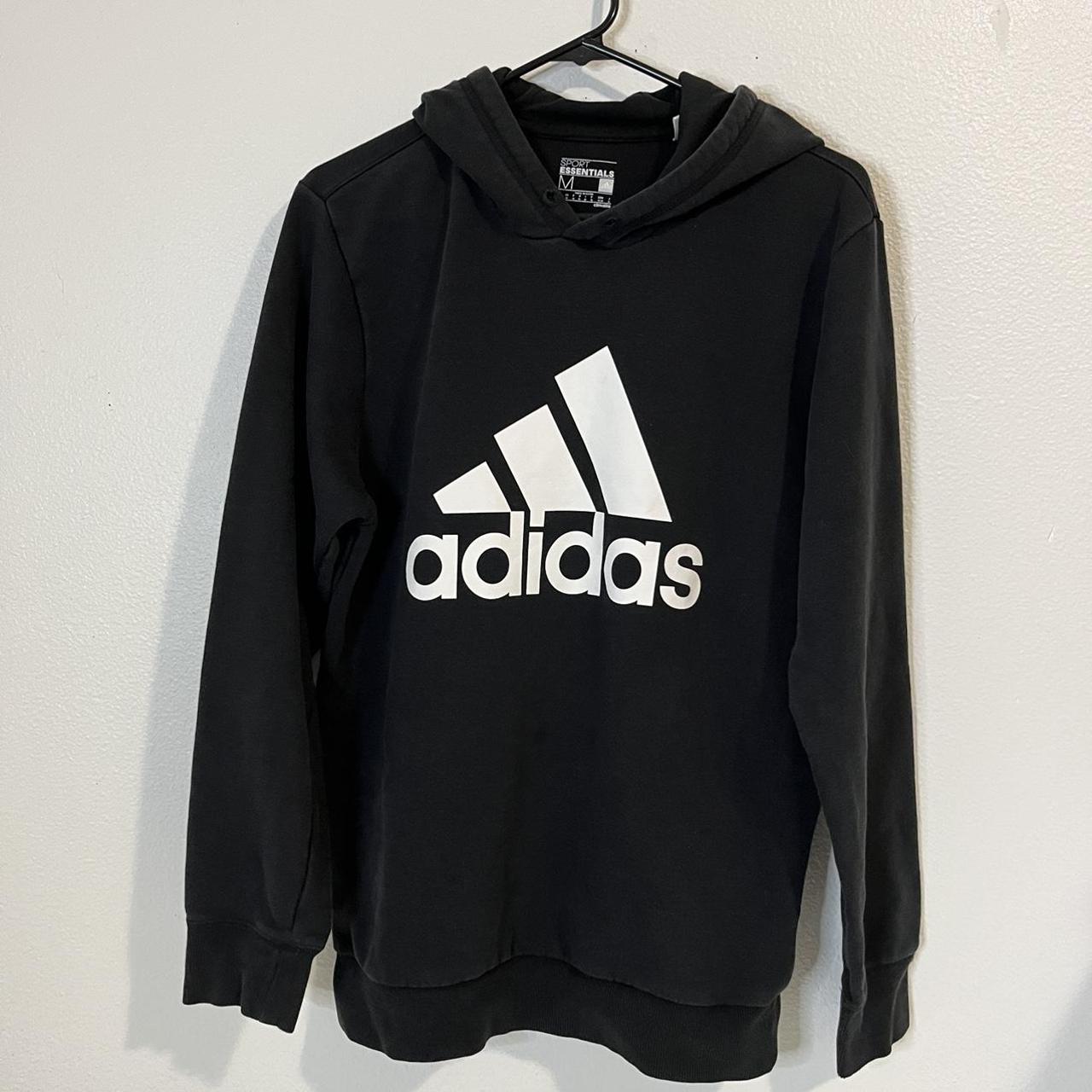 Black Adidas hoodie, men’s M and it’s just missing... - Depop