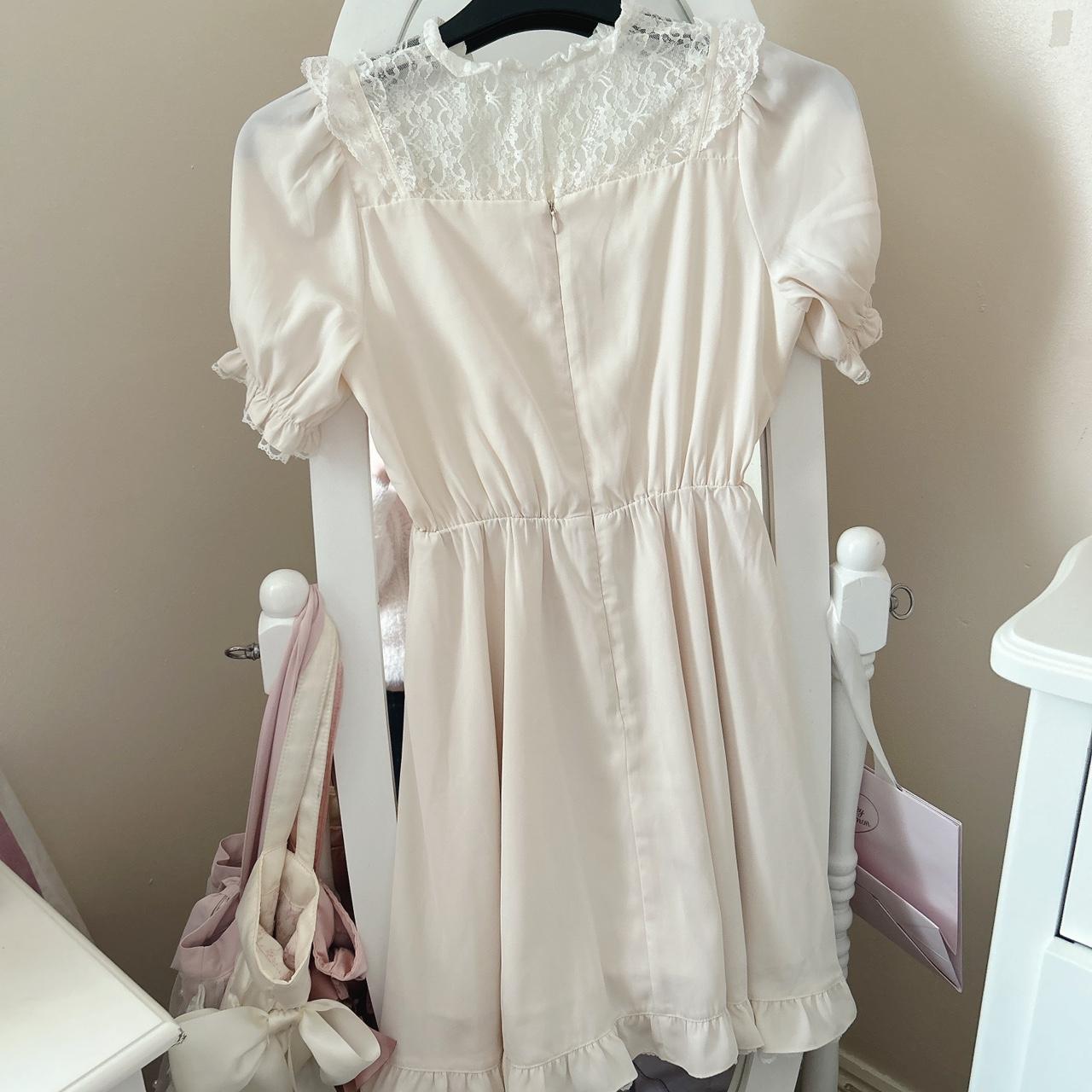 honey cinnamon japan ivory/cream lace ribbon dress 💕... Depop