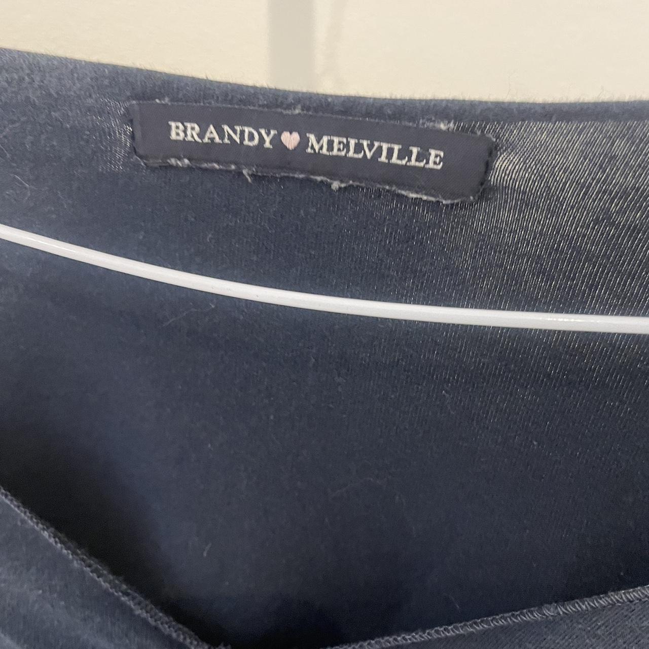 Brandy Melville Women's Navy Crop-top | Depop